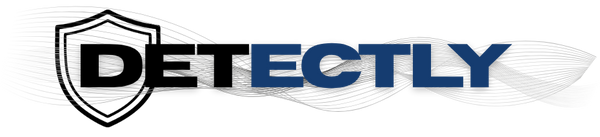 Detectly logo with a shield icon on a white background