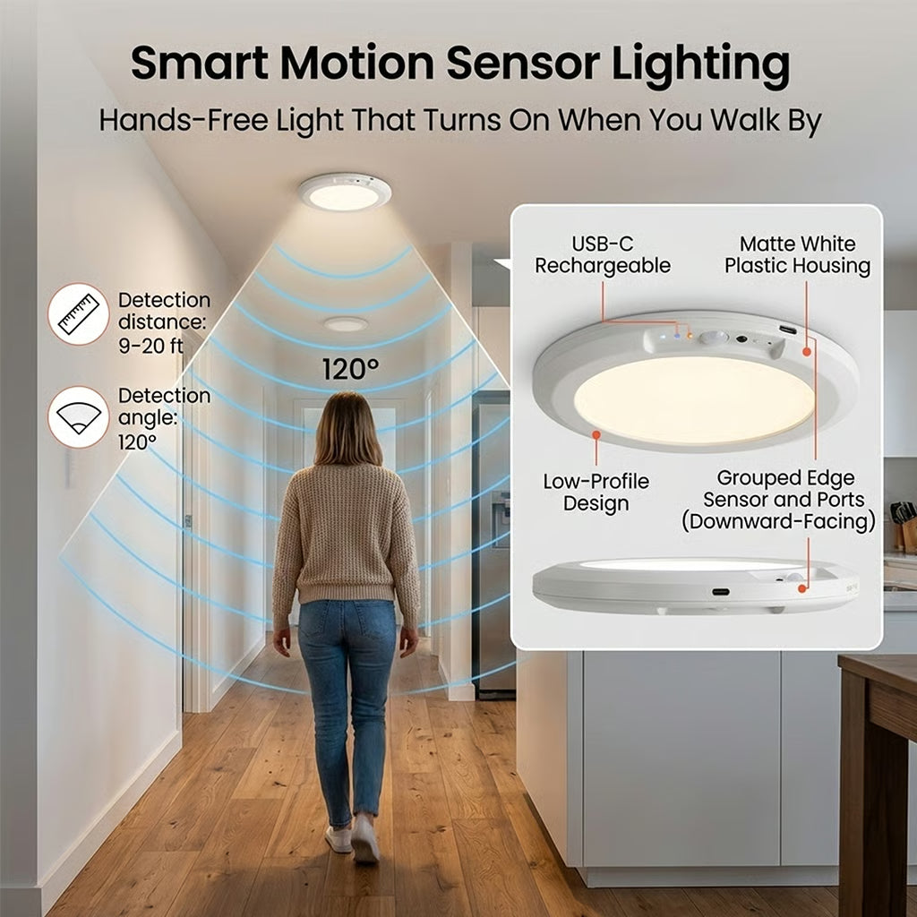 Motion Sensor Ceiling Light with Remote Magnetic