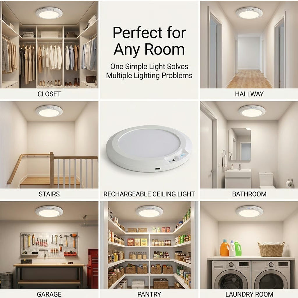 Motion Sensor Ceiling Light with Remote Magnetic